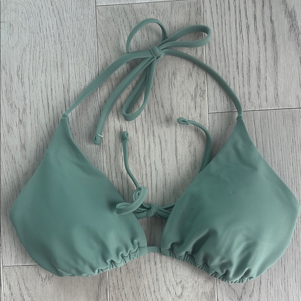 Shade & Shore Green Bikini Top Size Small Tie Back